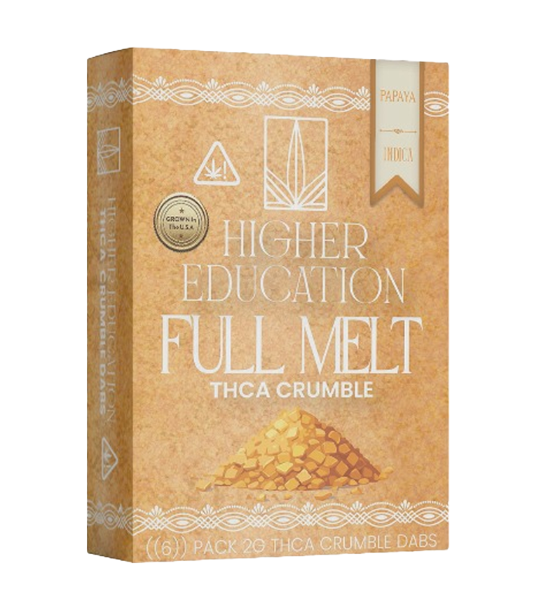 Higher Education 95% 2g THCA Crumble - Papaya (Indica)