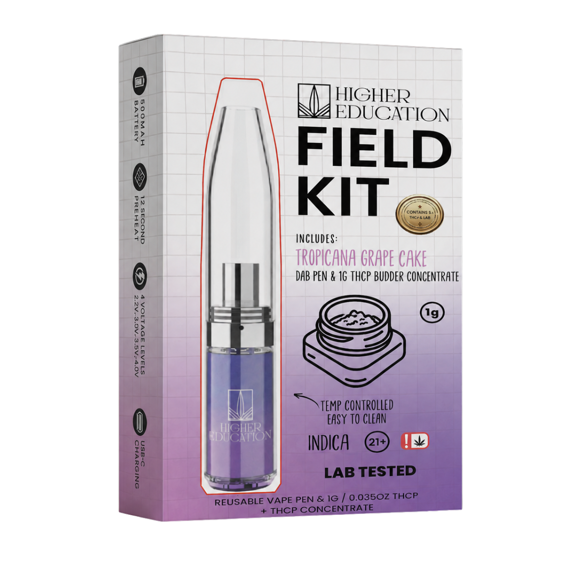 Higher Education Dab Field Kit 1G THCP Tropicana Grape Cake (Indica)