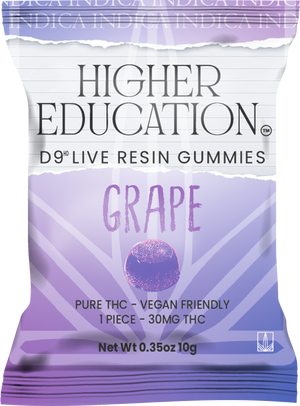 Higher Education 30mg Delta 9 Live Resin Gummies (1ct) - Grape (Indica)