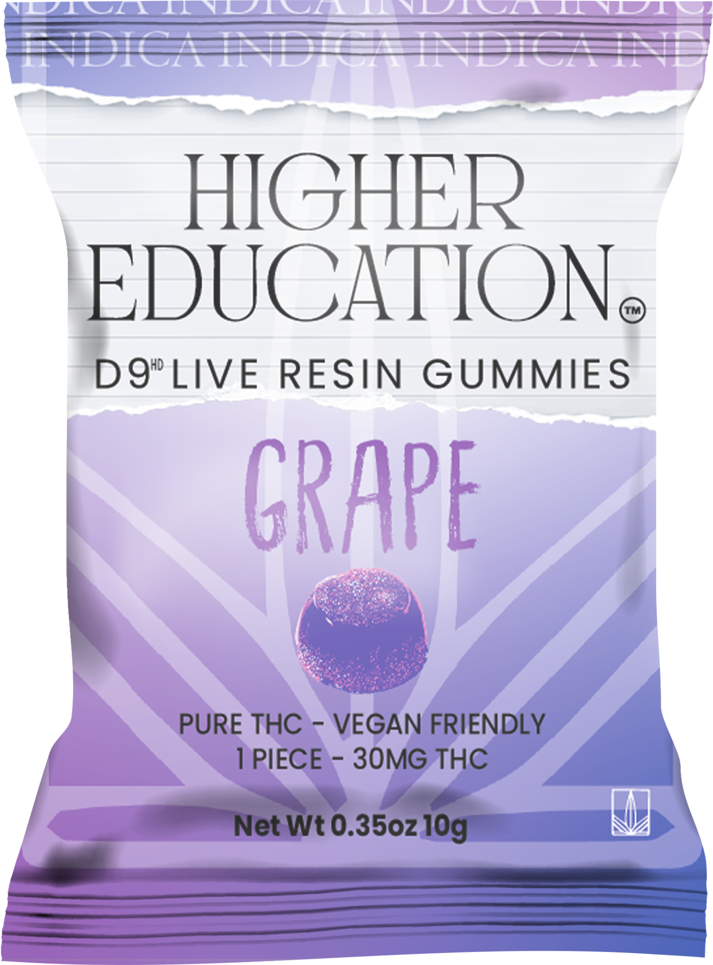 Higher Education 30mg Delta 9 Live Resin Gummies (1ct) - Grape (Indica)