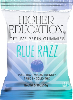 Higher Education 30mg Delta 9 Live Resin Gummies (1ct) - Blue Razz (Indica)