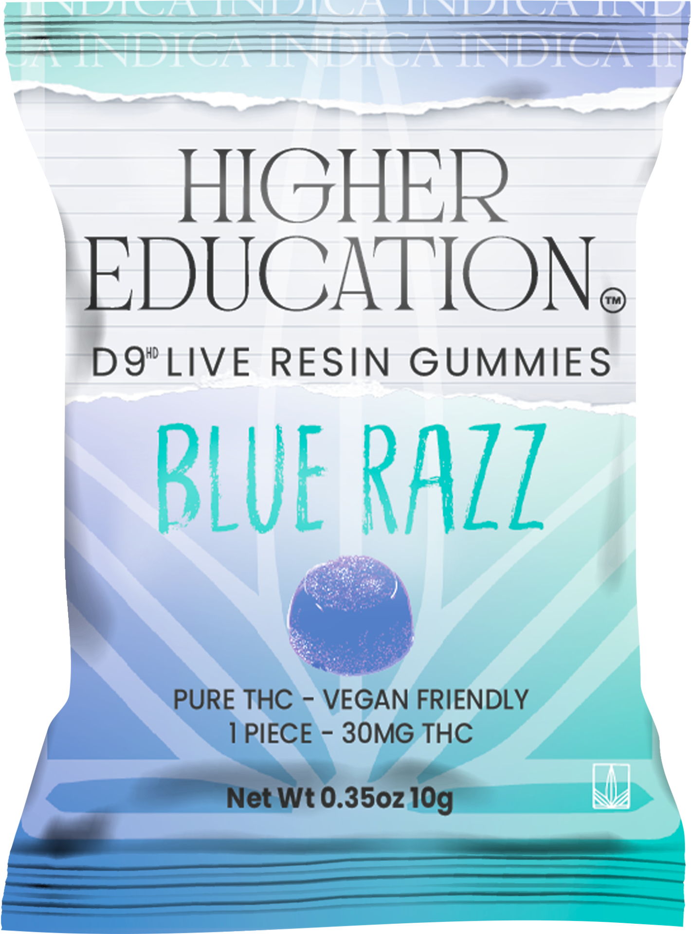 Higher Education 30mg Delta 9 Live Resin Gummies (1ct) - Blue Razz (Indica)