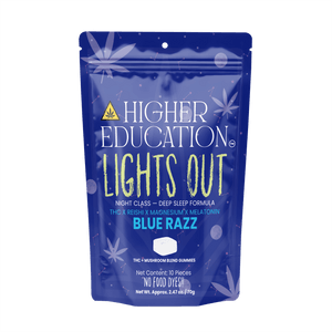 Higher Education Lights Out 100mg THC Gummies (10ct) - Blue Razz