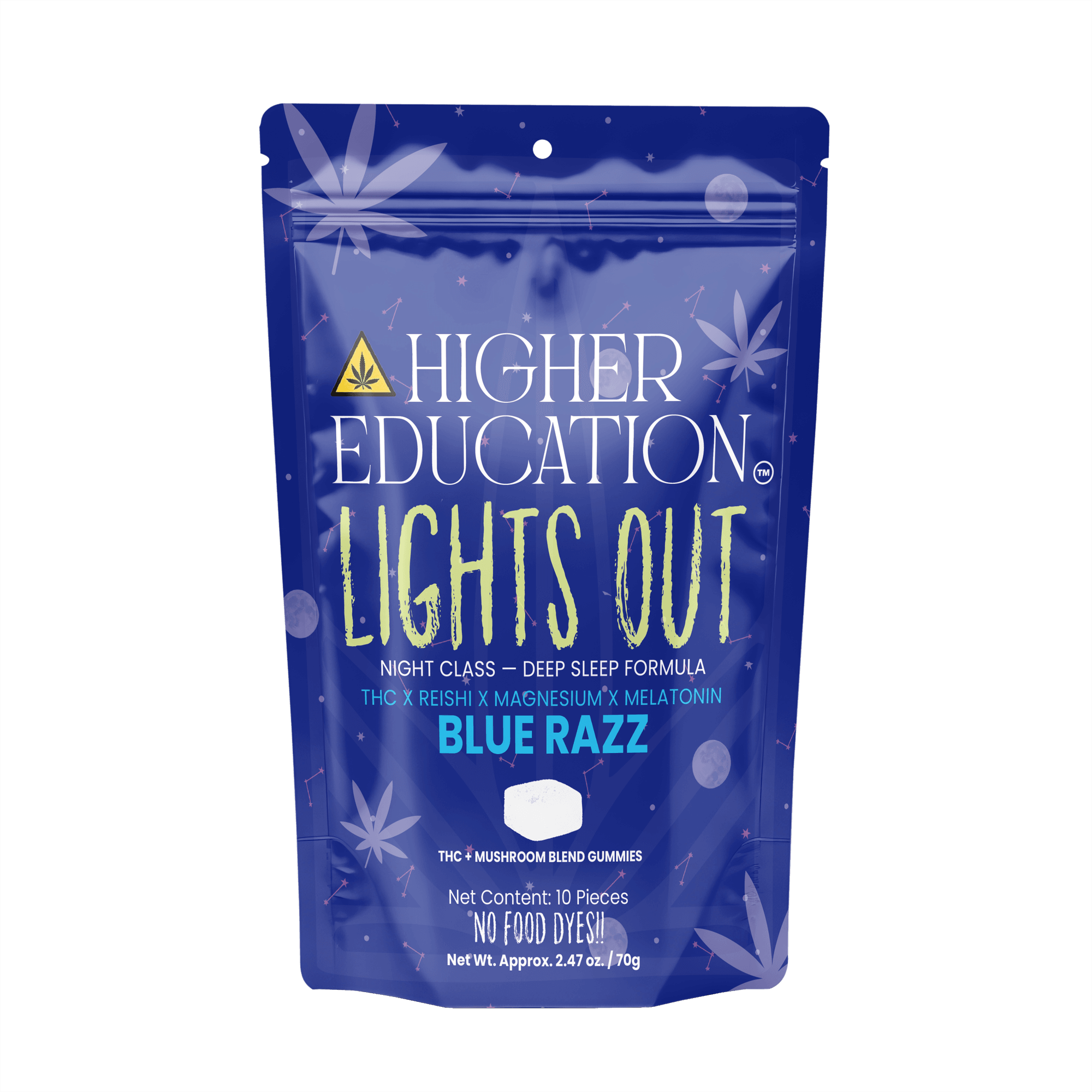 Higher Education Lights Out 100mg THC Gummies (10ct) - Blue Razz