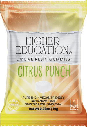 Higher Education 30mg Delta 9 Live Resin Gummies (1ct) - Citrus Punch (Sativa)