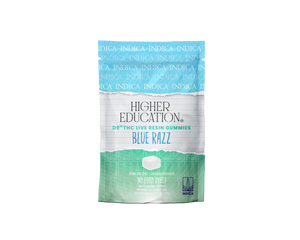 Higher Education 100mg D9 Live Resin Gummies 10mg/ea Blue Razz (Indica)