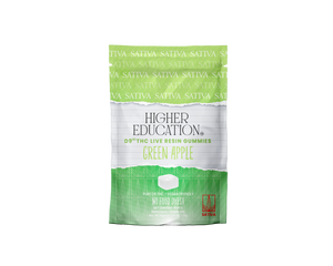 Higher Education 100mg D9 Live Resin Gummies 10mg/ea Green Apple (Sativa)
