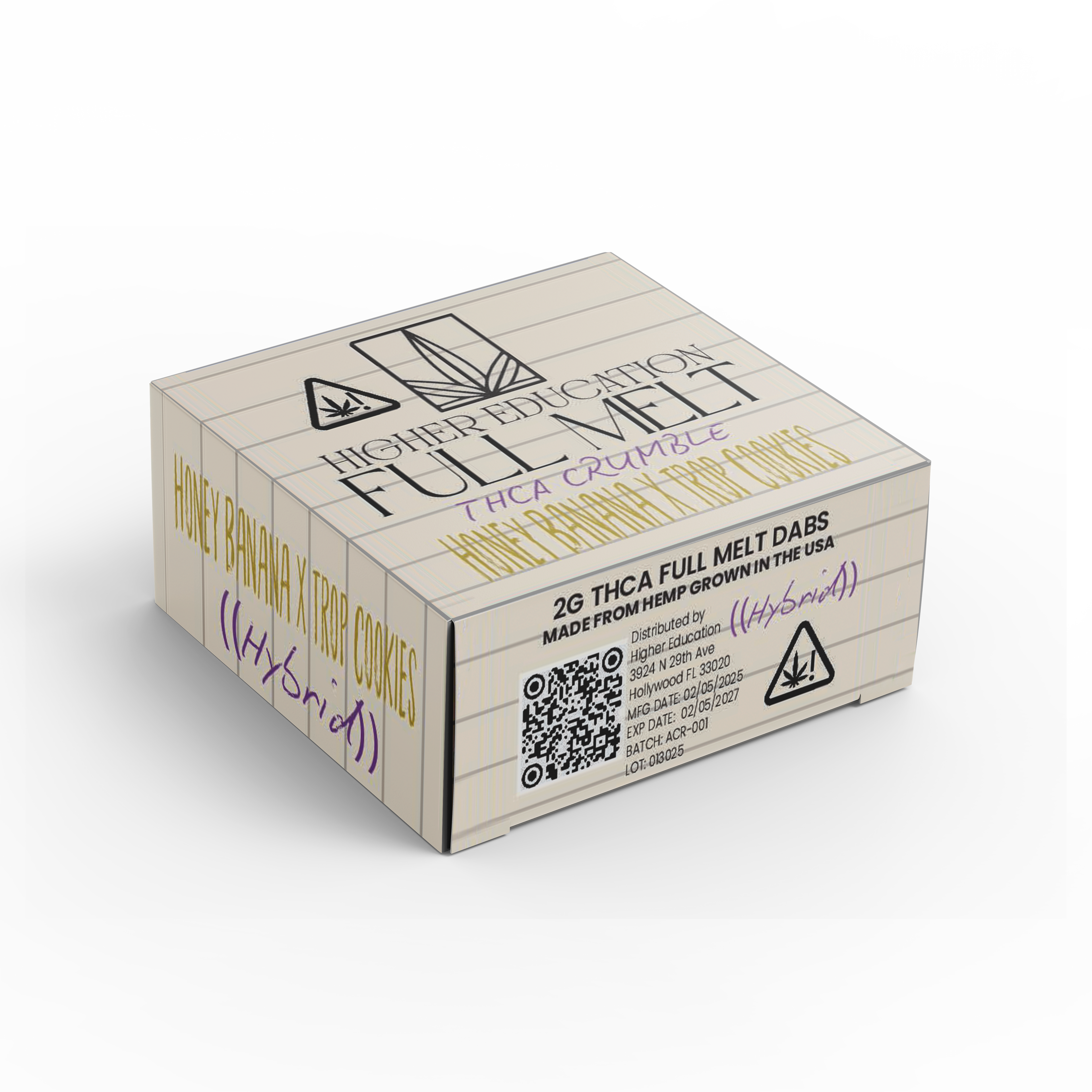 Higher Education 95% 2g THCA Crumble - Honey Banana x Trop Cookies (Hybrid)