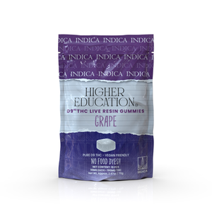 Higher Education 100mg D9 Live Resin Gummies 10mg/ea Grape (Indica)
