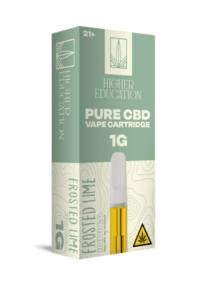 Higher Education 1g Pure CBD Cartridge Frosted Lime (Indica)