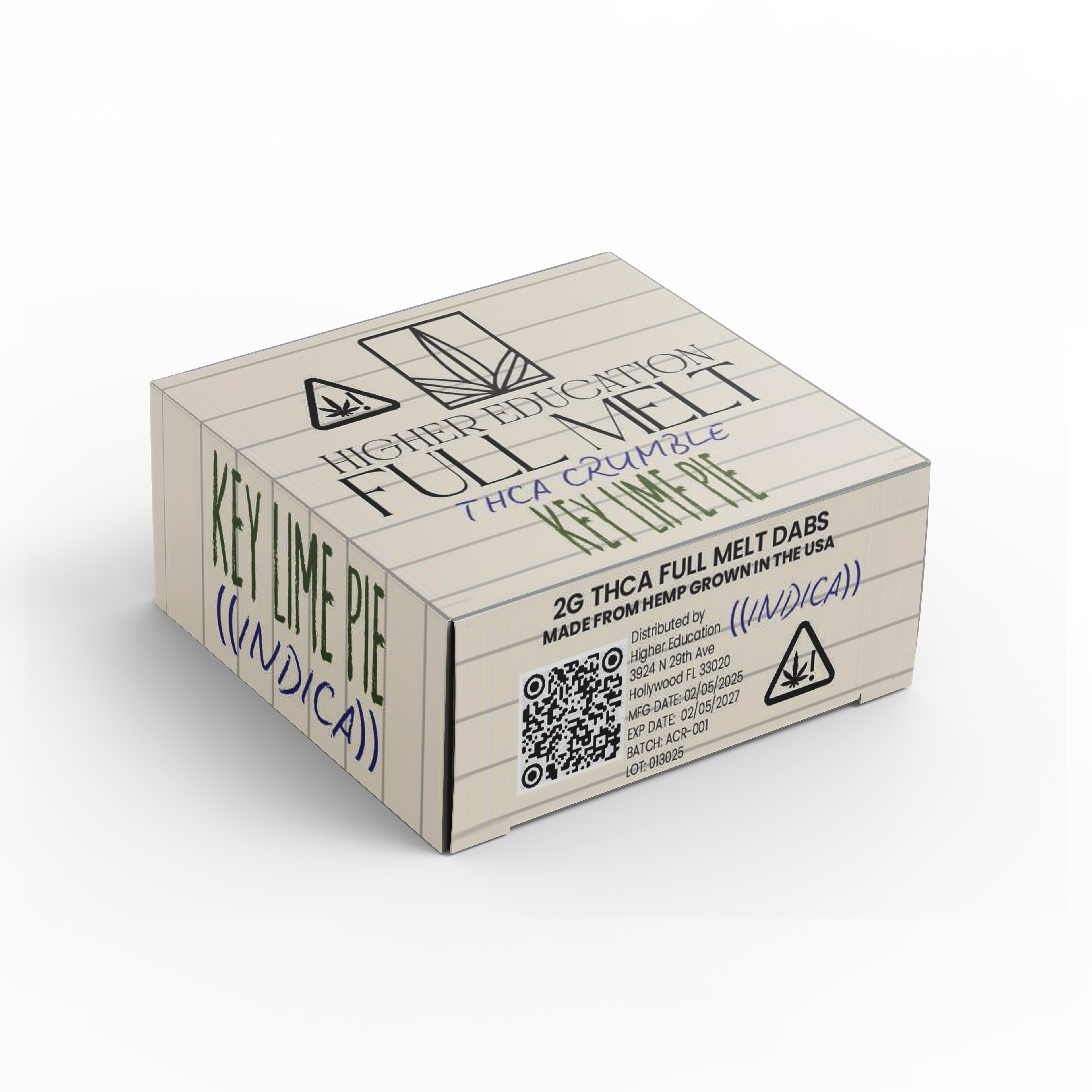 Higher Education 95% 2g THCA Crumble - Key Lime Pie (Indica)