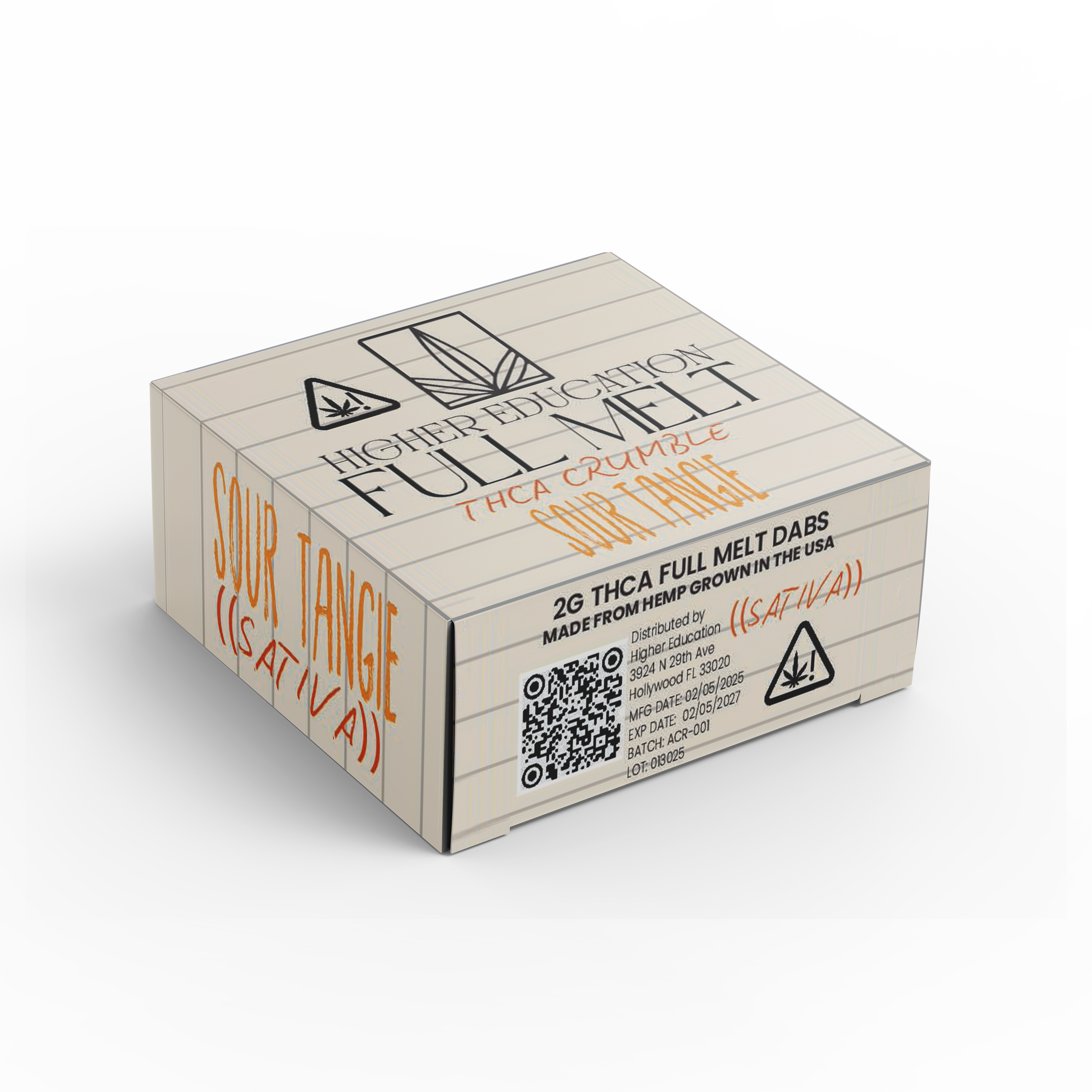 Higher Education 95% 2g THCA Crumble - Sour Tangie (Sativa)