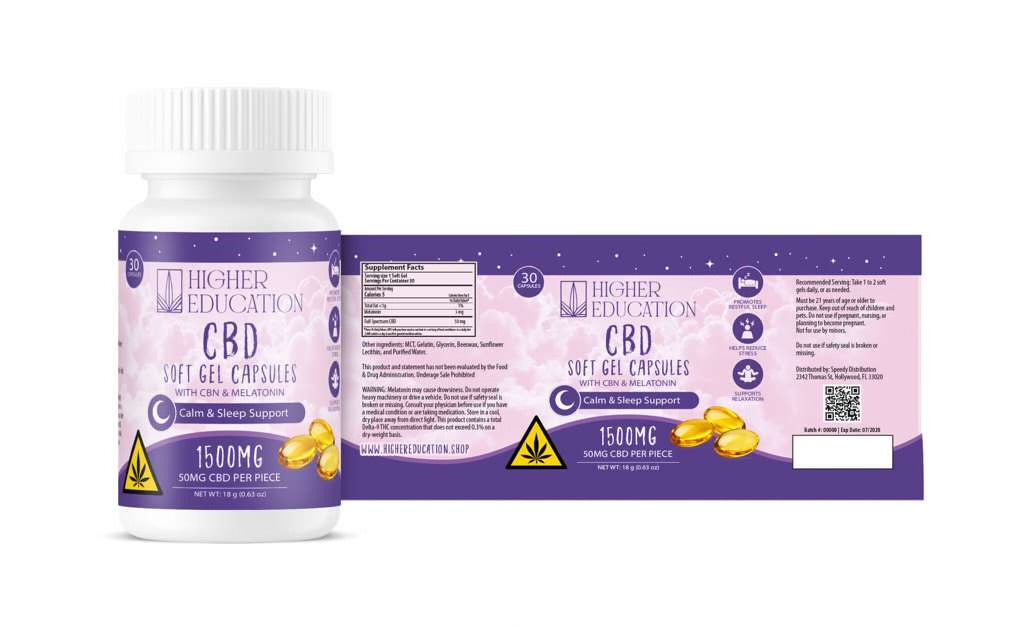 Higher Education 1500mg CBD Softgels (30ct)