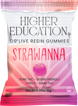 Higher Education 30mg Delta 9 Live Resin Gummies (1ct) - Strawnana (Hybrid)