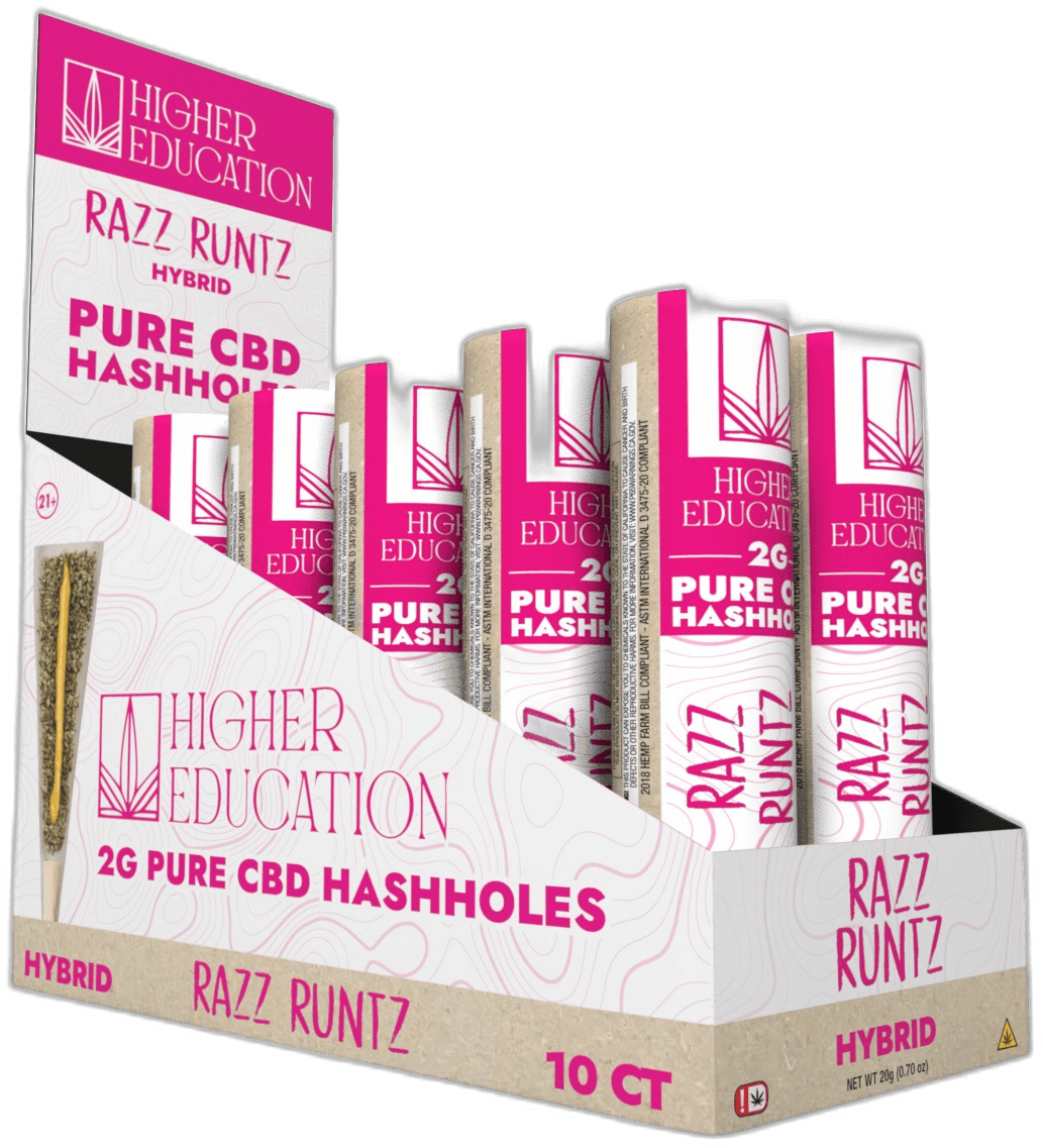 Higher Education Pure CBD 2g Hashholes - Razz Runtz (Hybrid) 1ct
